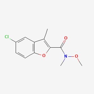molecular formula C12H12ClNO3 B8591955 5-chloro-N-methoxy-N,3-dimethyl-1-benzofuran-2-carboxamide 