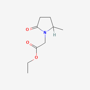 molecular formula C9H15NO3 B8591964 1-Pyrrolidineacetic acid, 2-methyl-5-oxo-, ethyl ester 