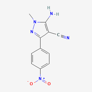 molecular formula C11H9N5O2 B8591976 5-amino-1-methyl-3-(4-nitrophenyl)-1H-pyrazole-4-carbonitrile 
