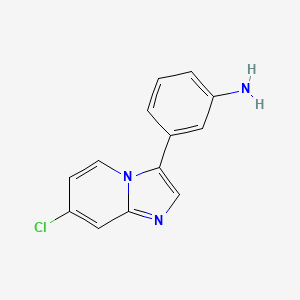 molecular formula C13H10ClN3 B8591979 3-(7-Chloroimidazo[1,2-a]pyridin-3-yl)aniline 