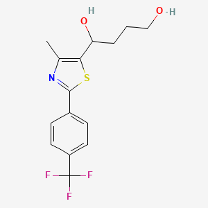 molecular formula C15H16F3NO2S B8592035 1-{4-Methyl-2-[4-(trifluoromethyl)phenyl]-1,3-thiazol-5-yl}butane-1,4-diol CAS No. 820960-47-2