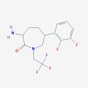 3-Amino-6-(2,3-difluorophenyl)-1-(2,2,2-trifluoroethyl)azepan-2-one