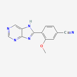 molecular formula C13H9N5O B8592050 3-methoxy-4-(7H-purin-8-yl)benzonitrile CAS No. 89454-69-3