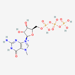 molecular formula C11H19N5O14P3+ B8592097 7-Methyl-guanosine-5'-triphosphate 