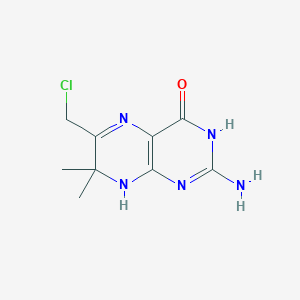 molecular formula C9H12ClN5O B8592148 2-Amino-6-(chloromethyl)-7,7-dimethyl-7,8-dihydropteridin-4(1H)-one CAS No. 52391-82-9