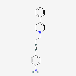 molecular formula C21H22N2 B8592221 4-[4-(4-phenyl-3,6-dihydro-2H-pyridin-1-yl)but-1-ynyl]aniline CAS No. 142667-47-8