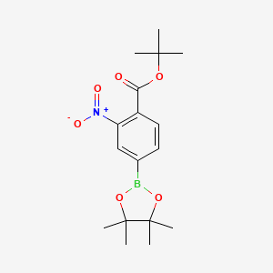molecular formula C17H24BNO6 B8592319 Tert-butyl 2-nitro-4-(4,4,5,5-tetramethyl-1,3,2-dioxaborolan-2-yl)benzoate 