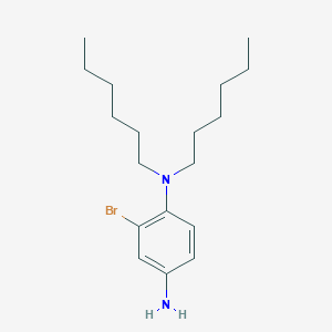 molecular formula C18H31BrN2 B8592325 2-bromo-N1,N1-dihexylbenzene-1,4-diamine 