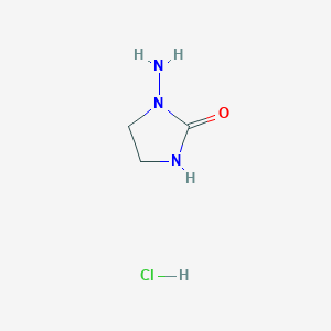 molecular formula C3H8ClN3O B8592355 1-Amino-2-imidazolidinone hydrochloride CAS No. 62254-60-8