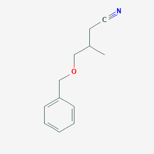 molecular formula C12H15NO B8592410 3-(Benzyloxymethyl)butyronitrile 