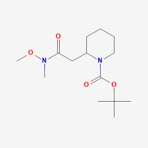 molecular formula C14H26N2O4 B8592422 Tert-butyl 2-(2-(methoxy(methyl)amino)-2-oxoethyl)piperidine-1-carboxylate 