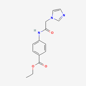 molecular formula C14H15N3O3 B8592741 ethyl 4-[2-(1H-imidazol-1-yl)acetamido]benzoate 