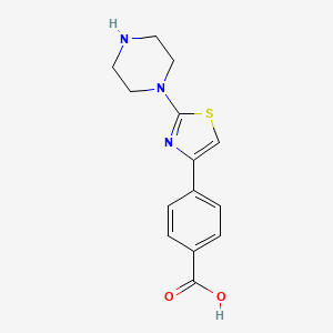 4-[2-(Piperazin-1-yl)-1,3-thiazol-4-yl]benzoic acid