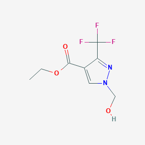 molecular formula C8H9F3N2O3 B8592867 1-(Hydroxymethyl)-3-(trifluoromethyl)-4-ethoxycarbonyl-1h-pyrazole 