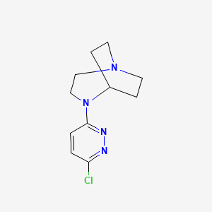 molecular formula C11H15ClN4 B8592971 1,4-Diazabicyclo[3.2.2]nonane, 4-(6-chloro-3-pyridazinyl)- CAS No. 273721-87-2