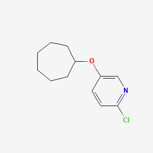 molecular formula C12H16ClNO B8593014 6-Chloro-3-cycloheptyloxy-pyridine 