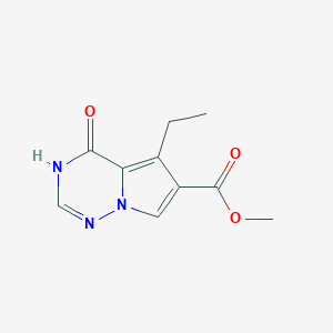 molecular formula C10H11N3O3 B8593088 Methyl 5-ethyl-4-oxo-1,4-dihydropyrrolo[2,1-f][1,2,4]triazine-6-carboxylate CAS No. 714971-30-9