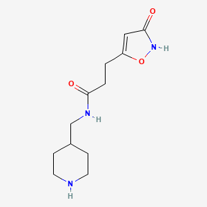 molecular formula C12H19N3O3 B8593110 3-(3-hydroxyisoxazol-5-yl)-N-(piperidin-4-ylmethyl)propanamide 
