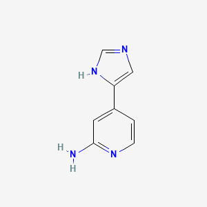 molecular formula C8H8N4 B8593171 2-Amino-4-(4-imidazolyl)pyridine 