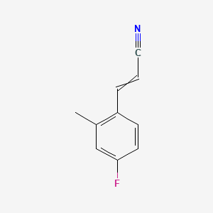 molecular formula C10H8FN B8593211 3-(4-Fluoro-2-methylphenyl)-acrylonitrile 