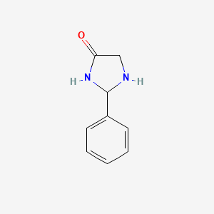 molecular formula C9H10N2O B8593280 2-Phenylimidazolidine-4-one 