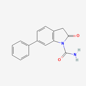 molecular formula C15H12N2O2 B8593343 6-Phenyl-2-oxindole-1-carboxamide 