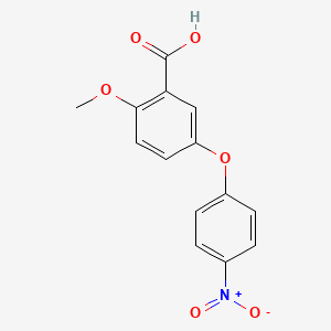 molecular formula C14H11NO6 B8593362 2-Methoxy-5-(4-nitrophenoxy)benzoic acid CAS No. 228401-44-3