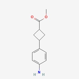 molecular formula C12H15NO2 B8593395 Methyl 3-(4-aminophenyl)cyclobutane-1-carboxylate CAS No. 62485-63-6