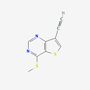 molecular formula C9H6N2S2 B8593407 7-Ethynyl-4-(methylthio)thieno[3,2-d]pyrimidine 