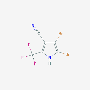 molecular formula C6HBr2F3N2 B8593521 4,5-Dibromo-2-(trifluoromethyl)-1H-pyrrole-3-carbonitrile CAS No. 130511-53-4