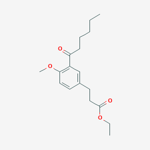 Ethyl 3-(3-hexanoyl-4-methoxyphenyl)propanoate