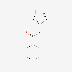 molecular formula C12H16OS B8593607 1-Cyclohexyl-2-(thiophen-3-yl)ethanone 