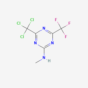 molecular formula C6H4Cl3F3N4 B8593674 1,3,5-Triazin-2-amine, N-methyl-4-(trichloromethyl)-6-(trifluoromethyl)- CAS No. 141939-39-1
