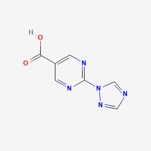 molecular formula C7H5N5O2 B8593682 2-(1H-1,2,4-Triazol-1-yl)pyrimidine-5-carboxylic acid 