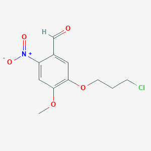 molecular formula C11H12ClNO5 B8593743 5-(3-Chloropropoxy)-4-methoxy-2-nitrobenzaldehyde 