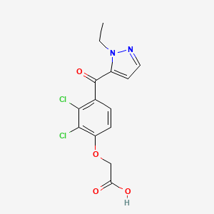 molecular formula C14H12Cl2N2O4 B8593754 [2,3-Dichloro-4-(1-ethyl-1H-pyrazole-5-carbonyl)phenoxy]acetic acid CAS No. 116307-34-7