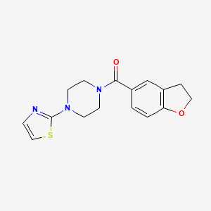 molecular formula C16H17N3O2S B8593821 1-(2,3-Dihydro-1-benzofuran-5-carbonyl)-4-(1,3-thiazol-2-yl)piperazine 