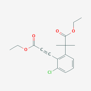 molecular formula C17H19ClO4 B8593849 Ethyl 3-(2-chloro-6-(1-ethoxy-2-methyl-1-oxopropan-2-yl)phenyl)propiolate CAS No. 1035262-62-4