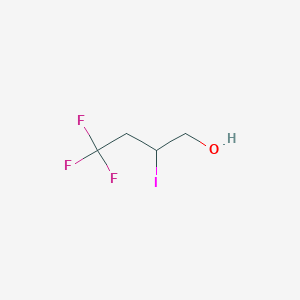 molecular formula C4H6F3IO B8593907 4,4,4-Trifluoro-2-iodo-butan-1-ol 