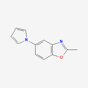 molecular formula C12H10N2O B8593935 5-(Pyrrol-1-yl)-2-methylbenzoxazole 