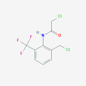 molecular formula C10H8Cl2F3NO B8594013 2-Chloro-N-[2-(chloromethyl)-6-(trifluoromethyl)phenyl]acetamide CAS No. 80661-10-5