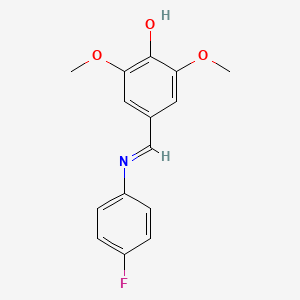 molecular formula C15H14FNO3 B8594028 4-[(4-Fluoroanilino)methylidene]-2,6-dimethoxycyclohexa-2,5-dien-1-one CAS No. 105482-74-4