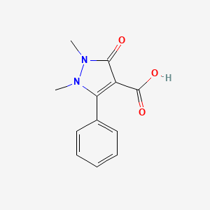 molecular formula C12H12N2O3 B8594069 1,2-dimethyl-3-oxo-5-phenyl-2,3-dihydro-1H-pyrazole-4-carboxylic acid 