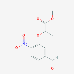molecular formula C11H11NO6 B8594070 Methyl 2-(5-formyl-2-nitrophenoxy)propanoate 