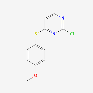 molecular formula C11H9ClN2OS B8594159 2-Chloro-4-(4-methoxyphenylsulphanyl)pyrimidine 