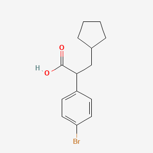 molecular formula C14H17BrO2 B8594237 2-(4-Bromo-phenyl)-3-cyclopentyl-propionic acid 