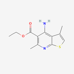 molecular formula C12H14N2O2S B8594252 Ethyl 4-amino-3,6-dimethylthieno[2,3-b]pyridine-5-carboxylate 