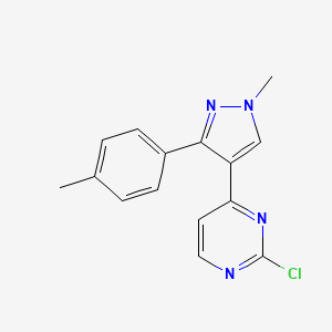 molecular formula C15H13ClN4 B8594286 2-Chloro-4-[1-methyl-3-(4-methylphenyl)-1H-pyrazol-4-yl]pyrimidine CAS No. 646528-30-5