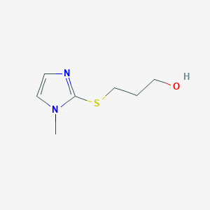 molecular formula C7H12N2OS B8594294 2-(3-Hydroxypropylthio)-1-methylimidazole 