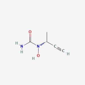 molecular formula C5H8N2O2 B8594301 (R)-N-hydroxy-N-(3-butyn-2-yl)urea 